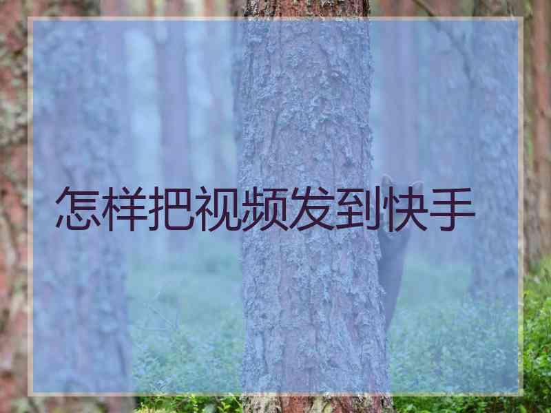 怎样把视频发到快手