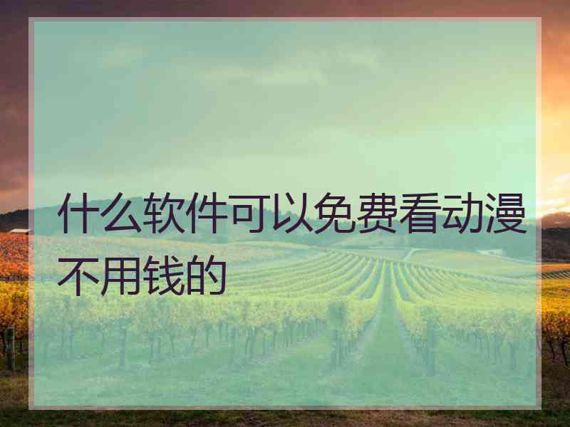 什么软件可以免费看动漫不用钱的
