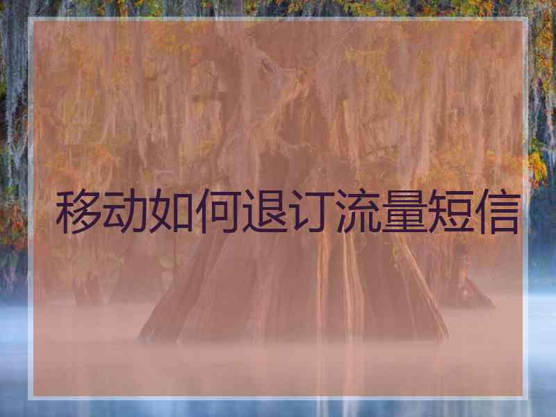 移动如何退订流量短信