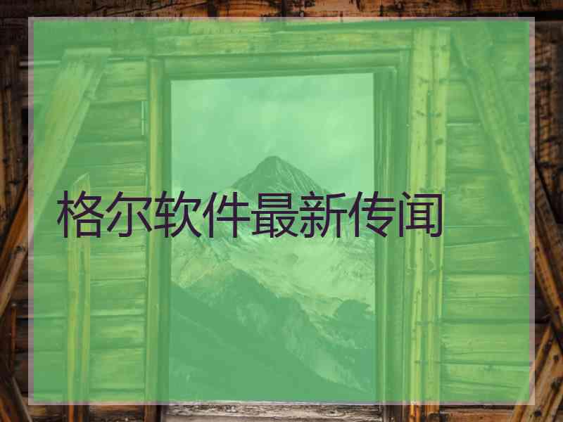 格尔软件最新传闻