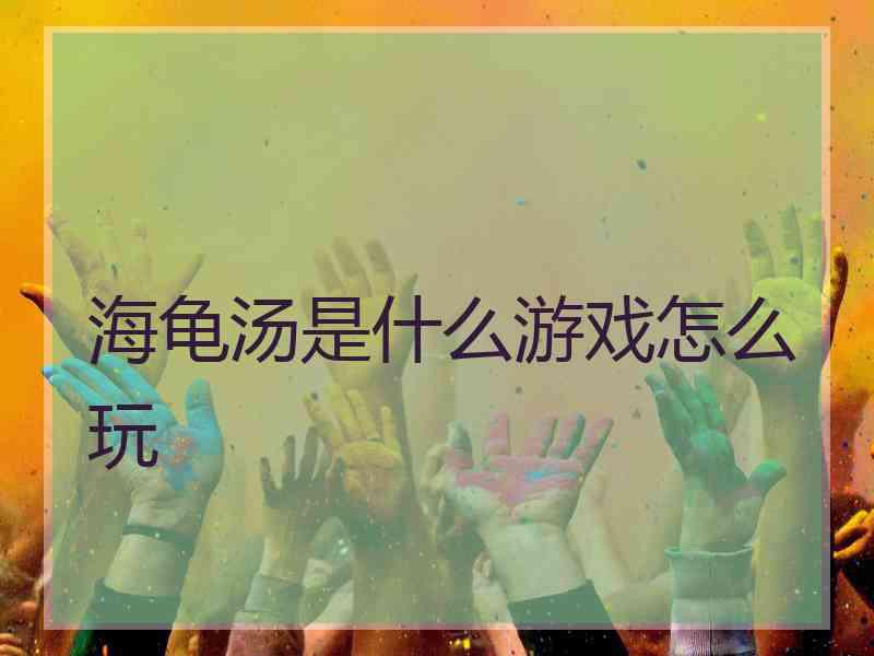 海龟汤是什么游戏怎么玩