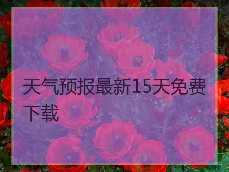 天气预报最新15天免费下载