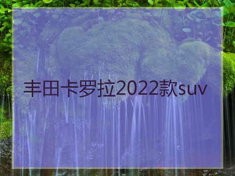 丰田卡罗拉2022款suv