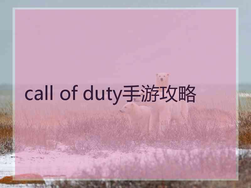 call of duty手游攻略