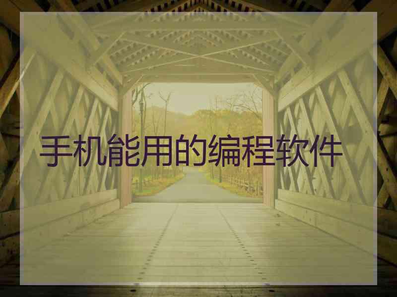 手机能用的编程软件