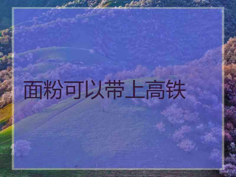 面粉可以带上高铁