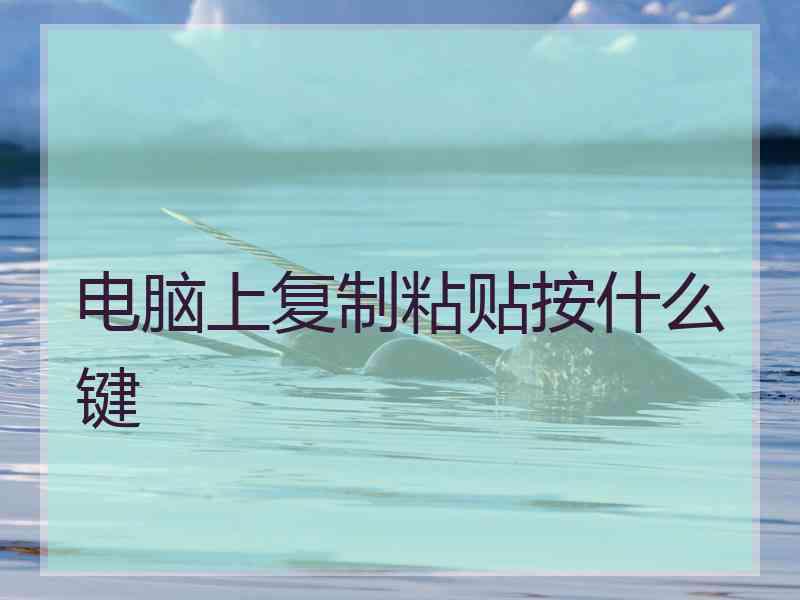 电脑上复制粘贴按什么键