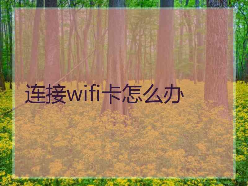 连接wifi卡怎么办