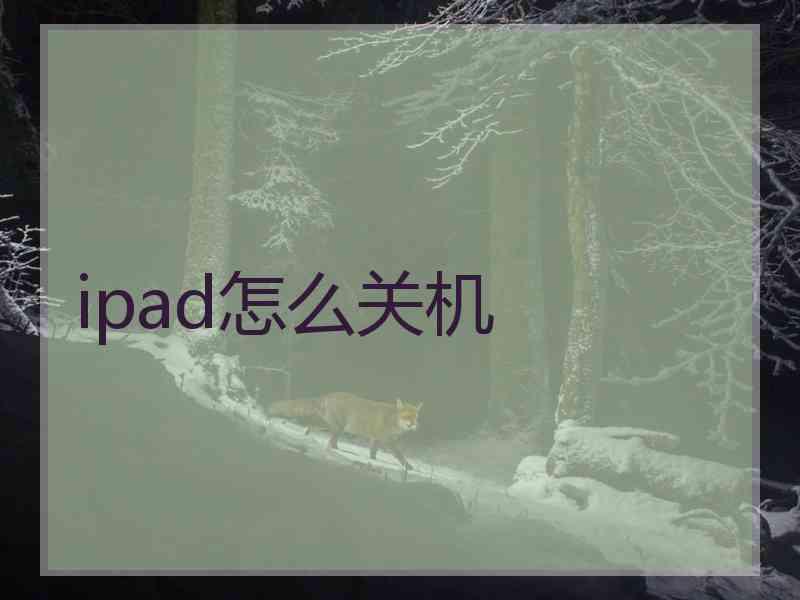 ipad怎么关机