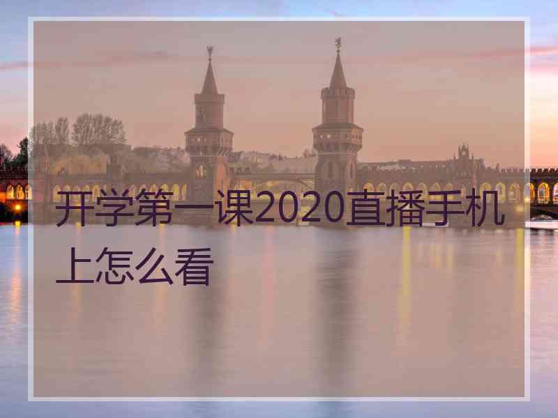 开学第一课2020直播手机上怎么看