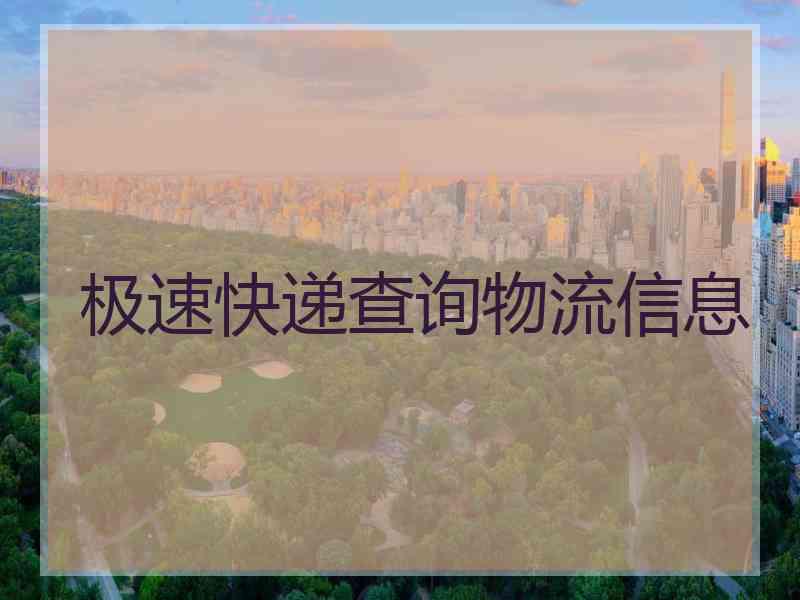 极速快递查询物流信息