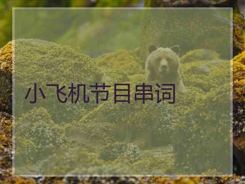 小飞机节目串词