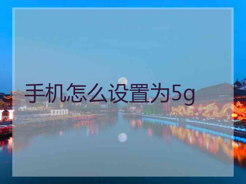 手机怎么设置为5g
