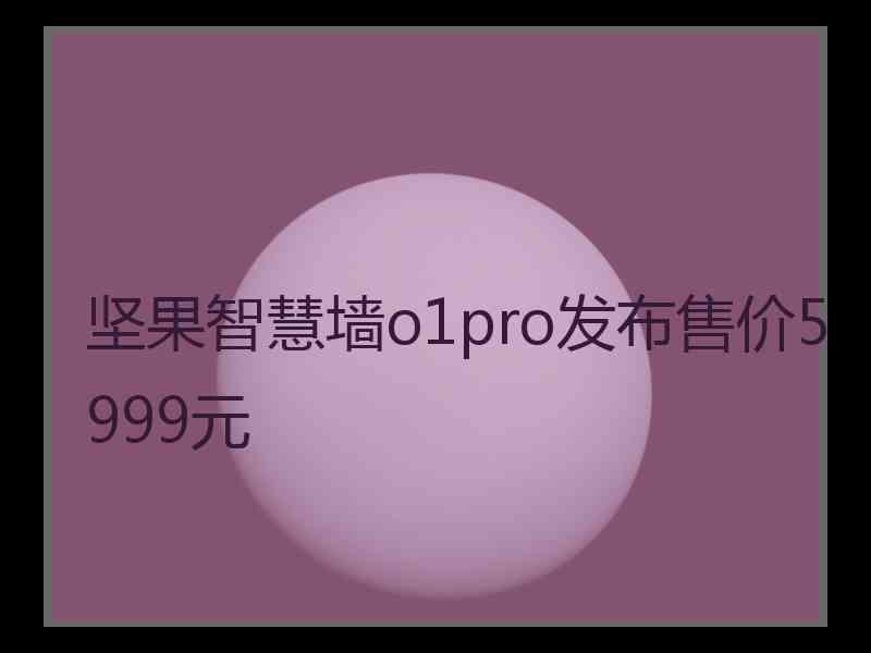 坚果智慧墙o1pro发布售价5999元