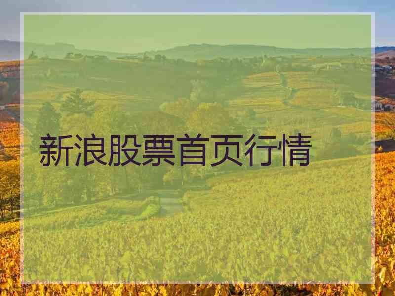 新浪股票首页行情