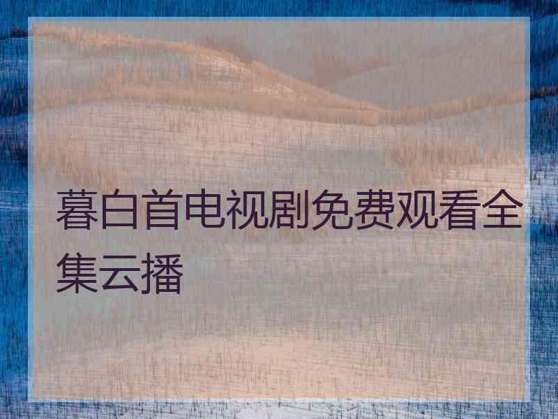 暮白首电视剧免费观看全集云播