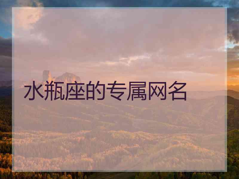 水瓶座的专属网名