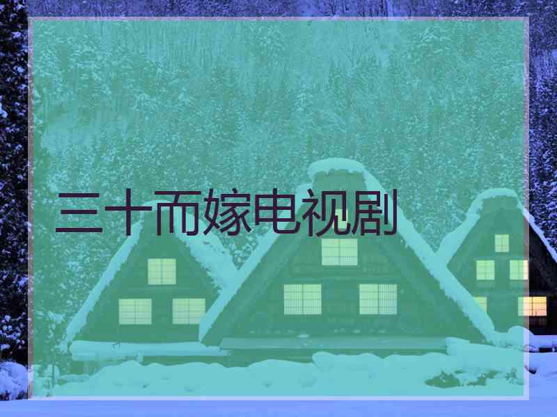 三十而嫁电视剧