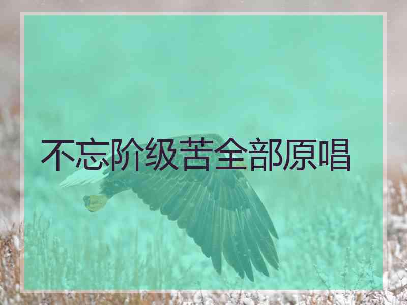 不忘阶级苦全部原唱