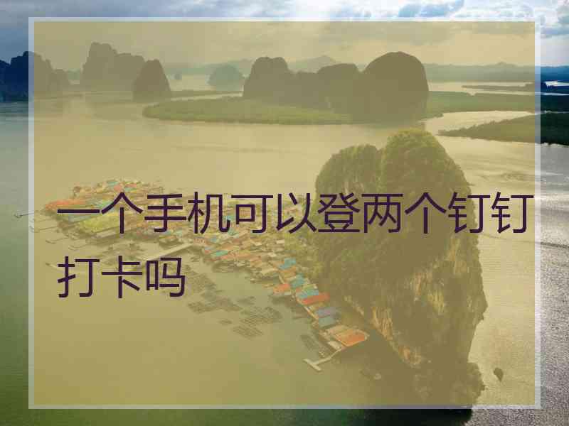 一个手机可以登两个钉钉打卡吗