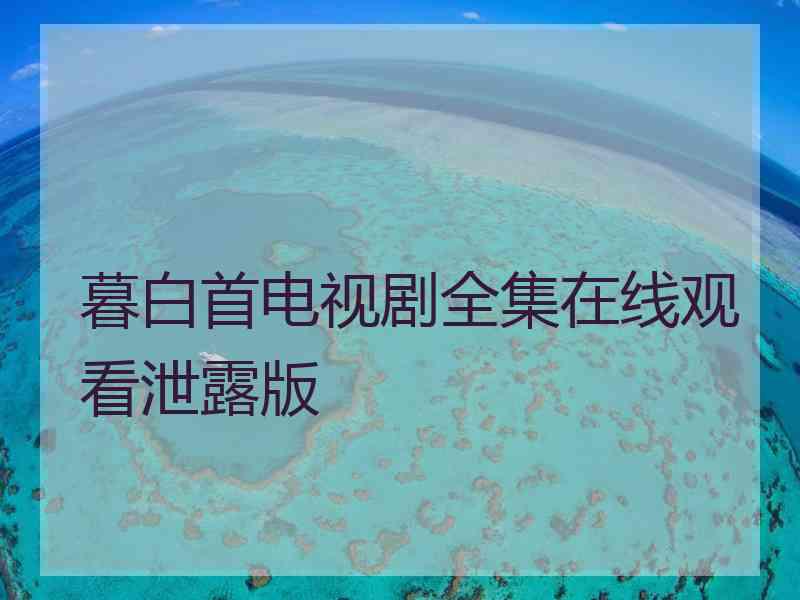 暮白首电视剧全集在线观看泄露版