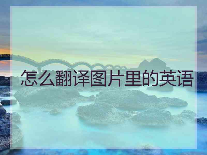 怎么翻译图片里的英语