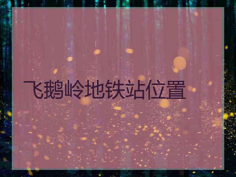 飞鹅岭地铁站位置