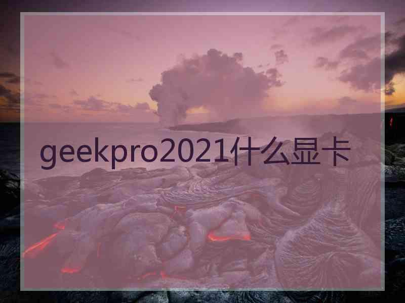 geekpro2021什么显卡
