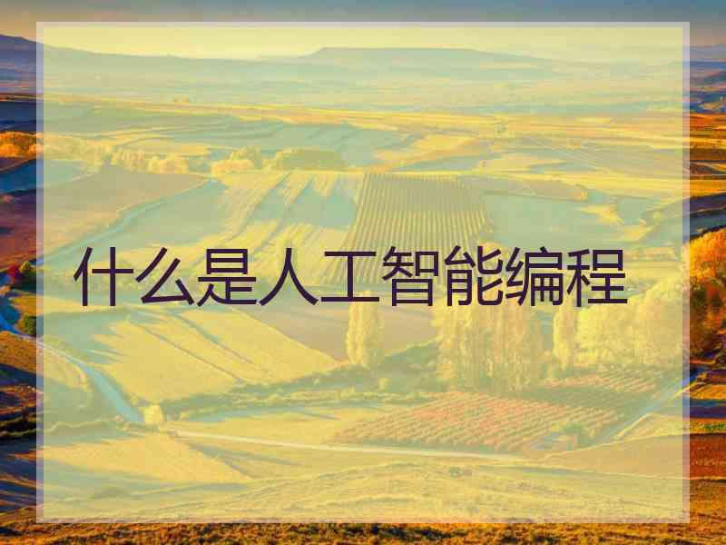 什么是人工智能编程