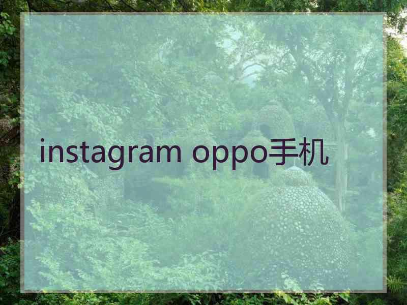 instagram oppo手机