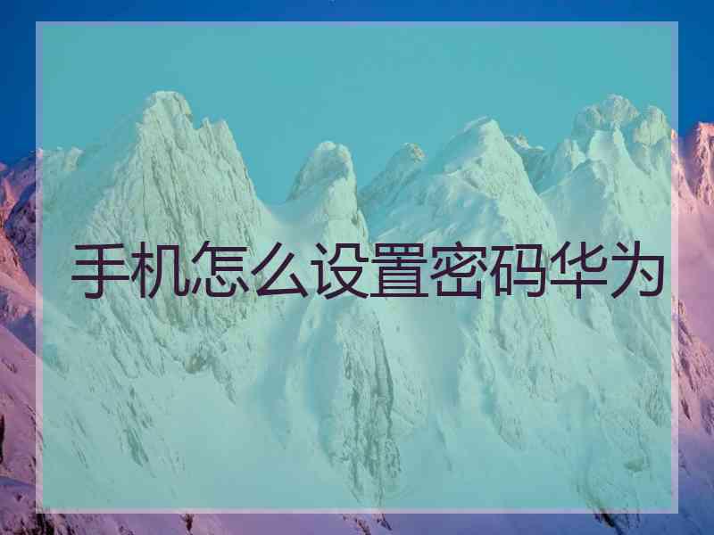 手机怎么设置密码华为