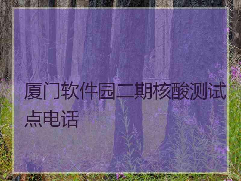 厦门软件园二期核酸测试点电话