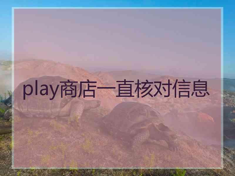 play商店一直核对信息