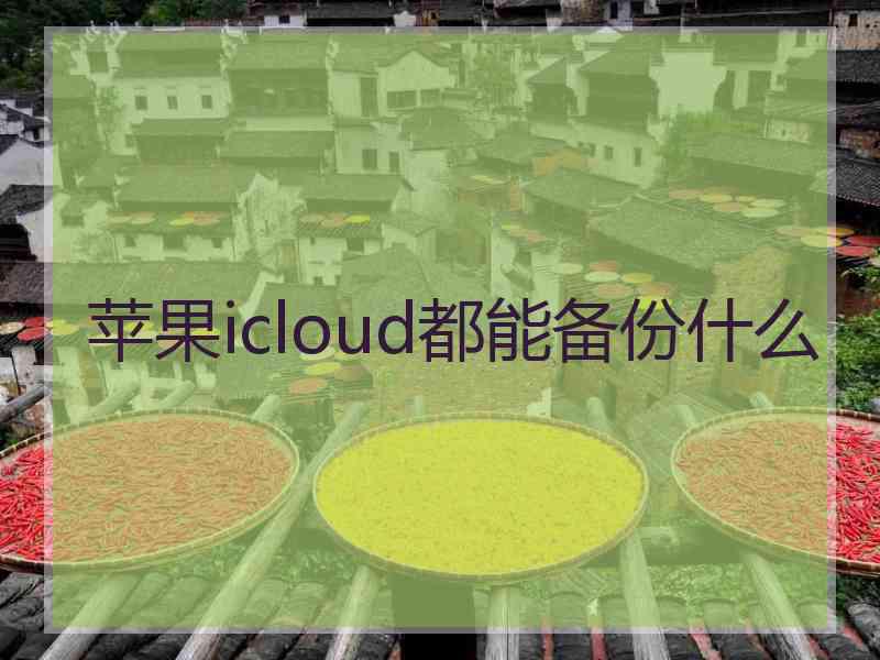 苹果icloud都能备份什么