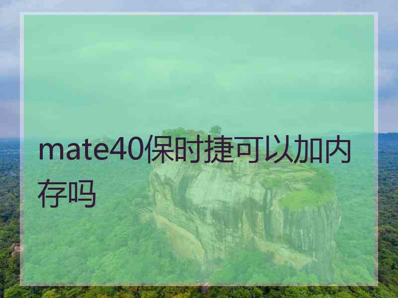 mate40保时捷可以加内存吗