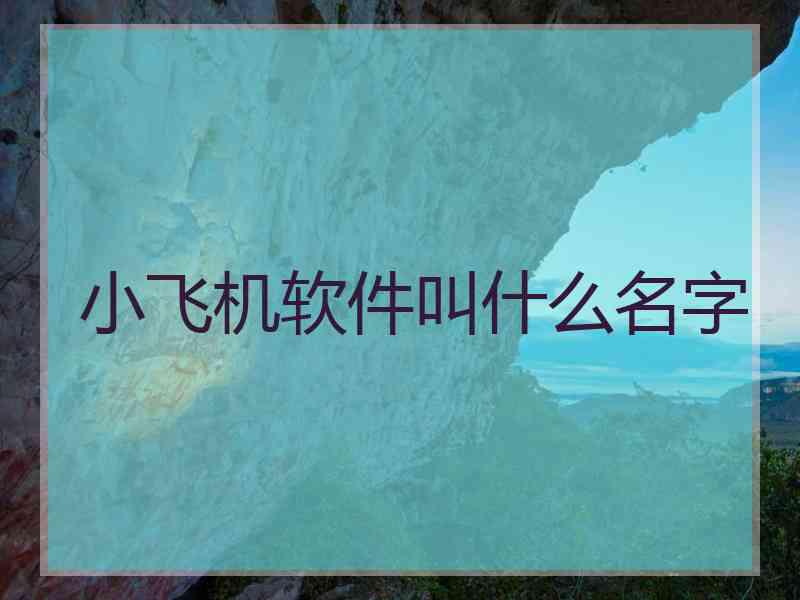 小飞机软件叫什么名字