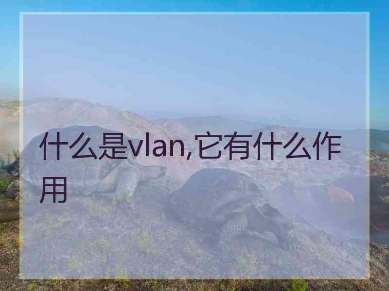 什么是vlan,它有什么作用