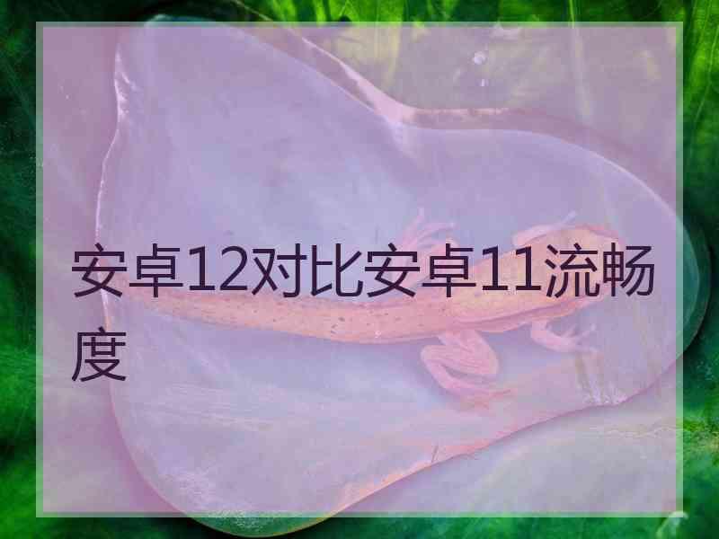 安卓12对比安卓11流畅度