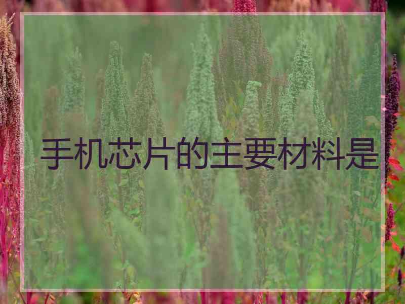 手机芯片的主要材料是