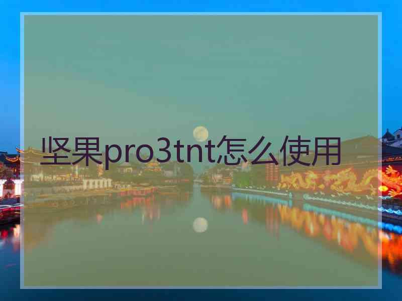 坚果pro3tnt怎么使用