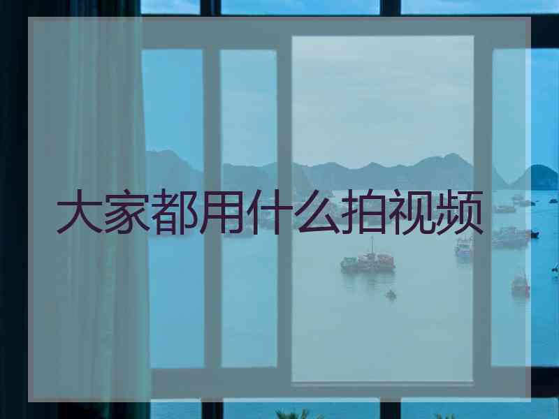 大家都用什么拍视频
