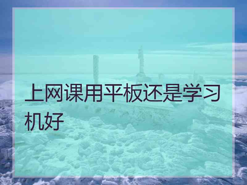 上网课用平板还是学习机好