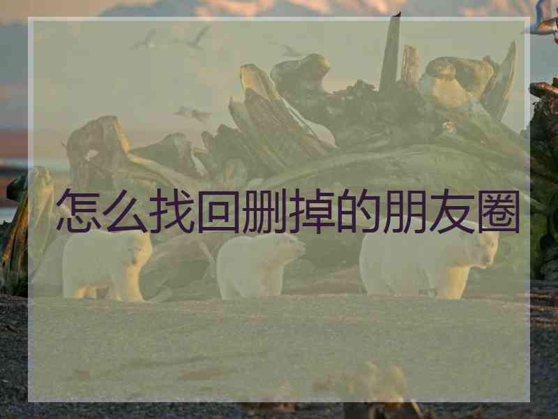 怎么找回删掉的朋友圈