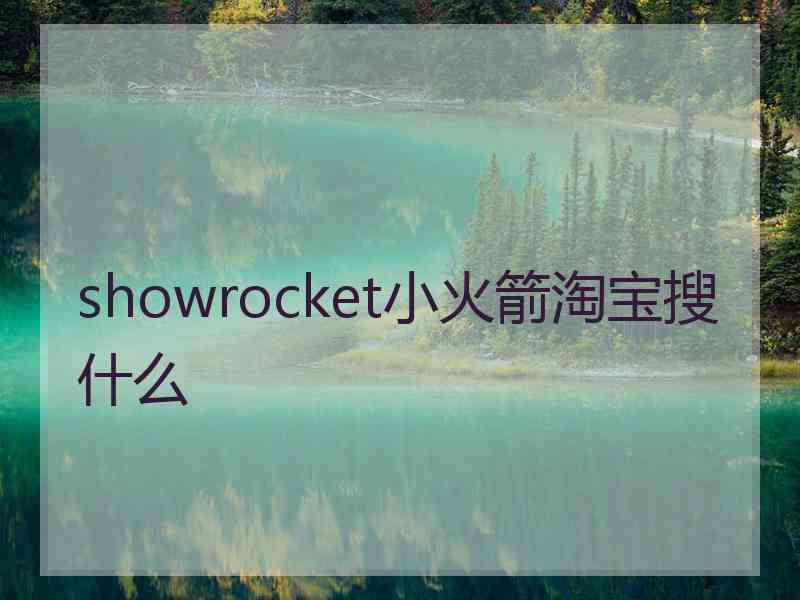 showrocket小火箭淘宝搜什么