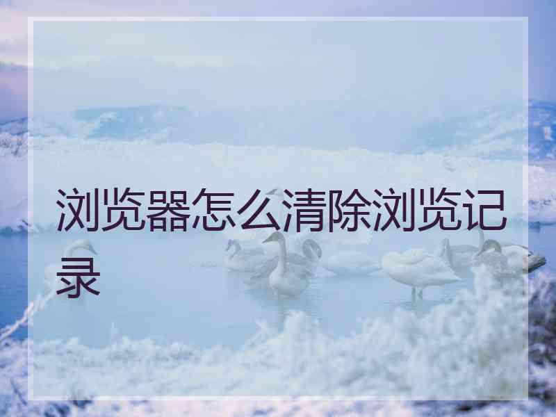 浏览器怎么清除浏览记录