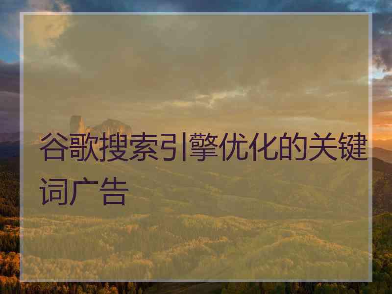 谷歌搜索引擎优化的关键词广告