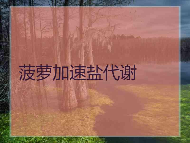 菠萝加速盐代谢