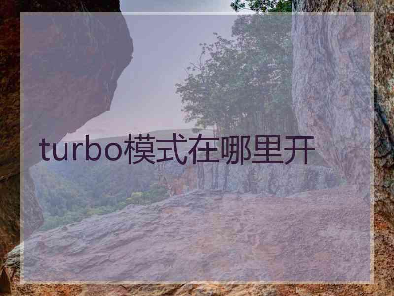 turbo模式在哪里开