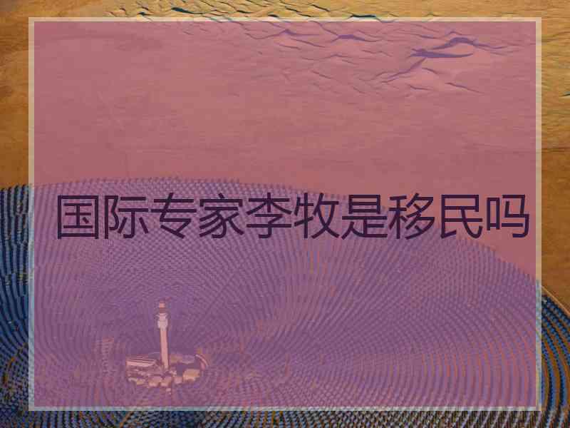 国际专家李牧是移民吗