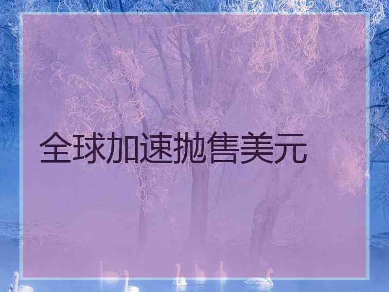 全球加速抛售美元
